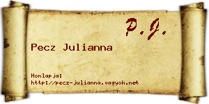 Pecz Julianna névjegykártya